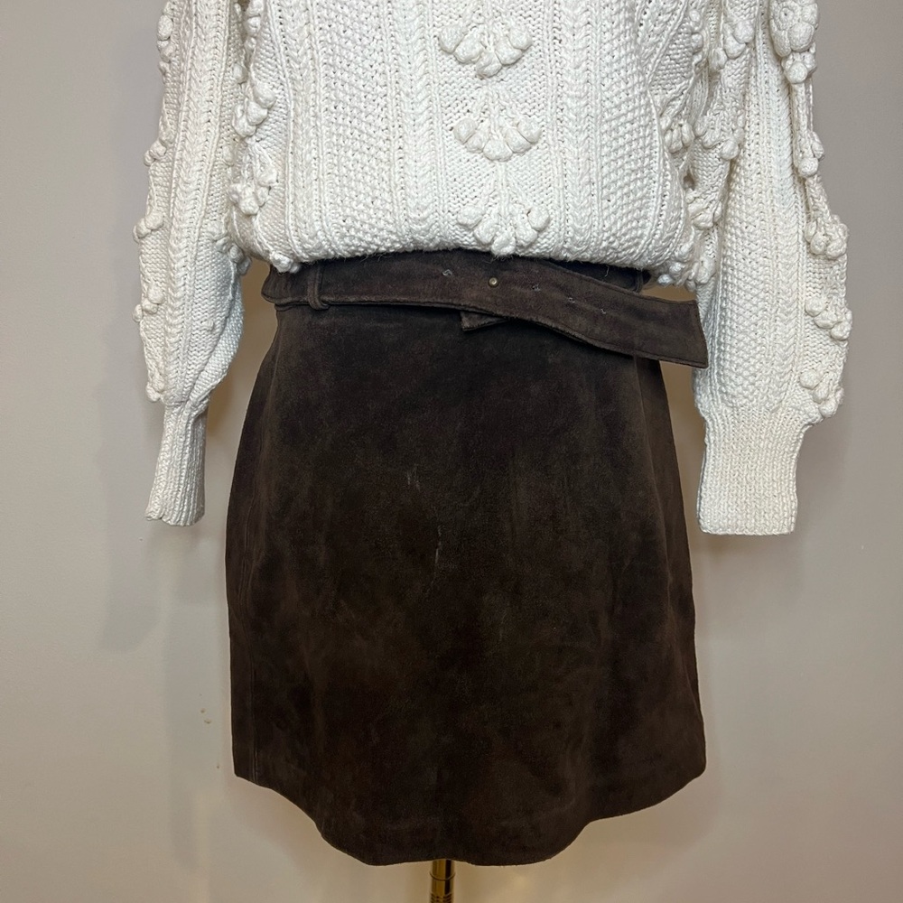 Chocolate brown suede skirt